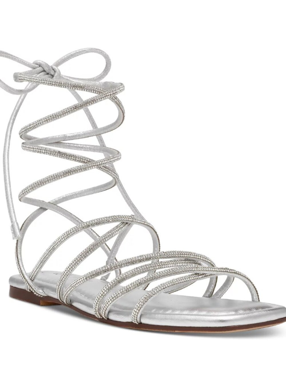 EUC - Size 9 - Silver - Wild Pair Ednaa Lace-Up Flat Sandals